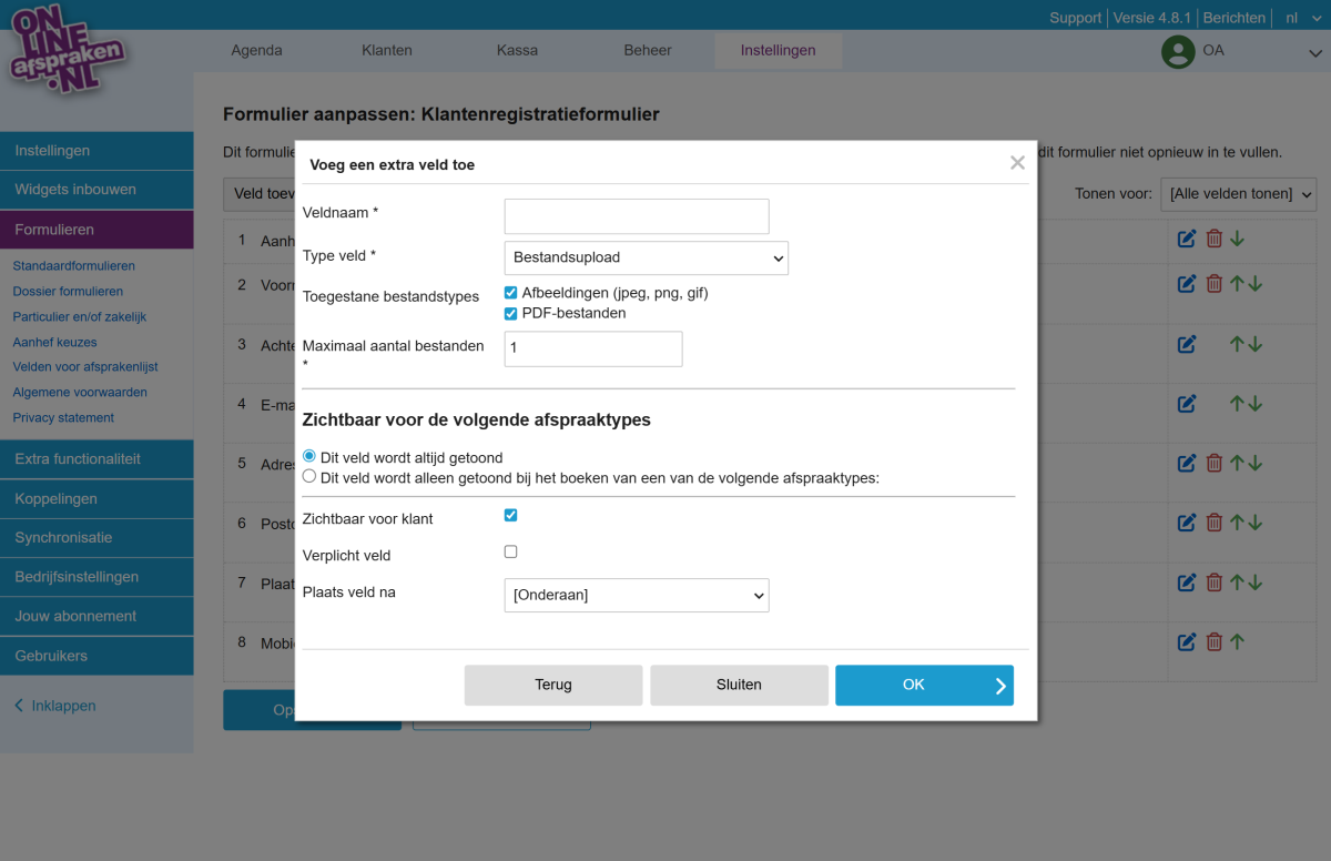 bestand upload veld toevoegen