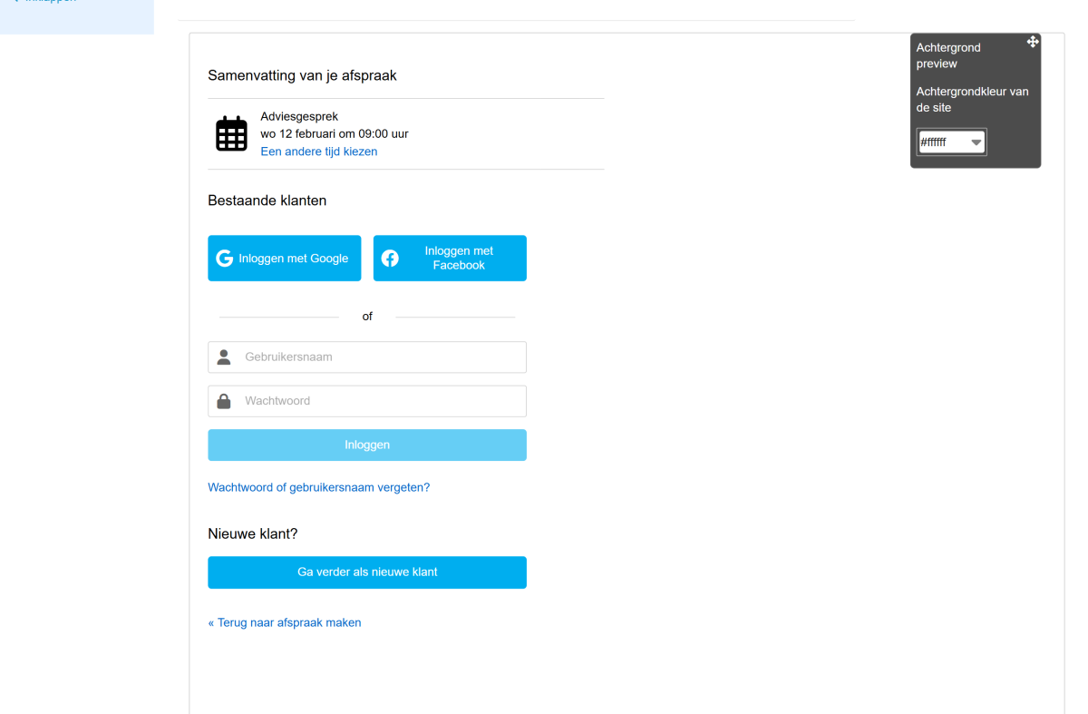 Inloggen met Google of Facebook