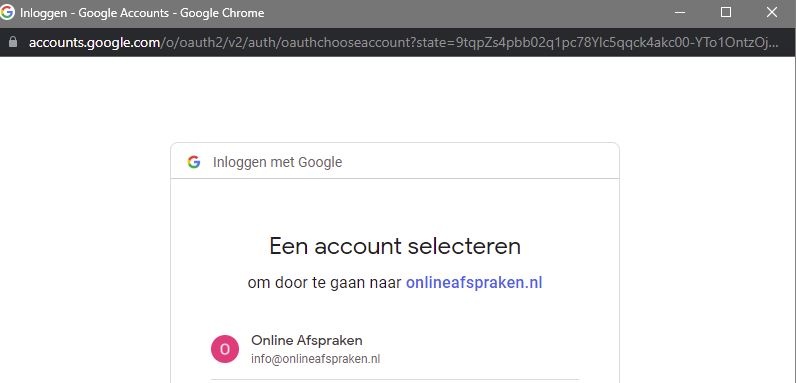 Google Accountscherm