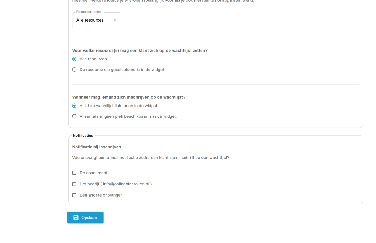 Wachtlijst instellen deel 2