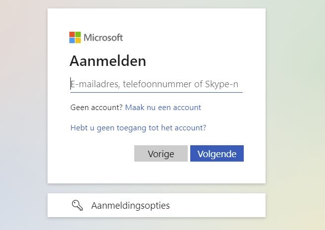 aanmeldscherm microsoft