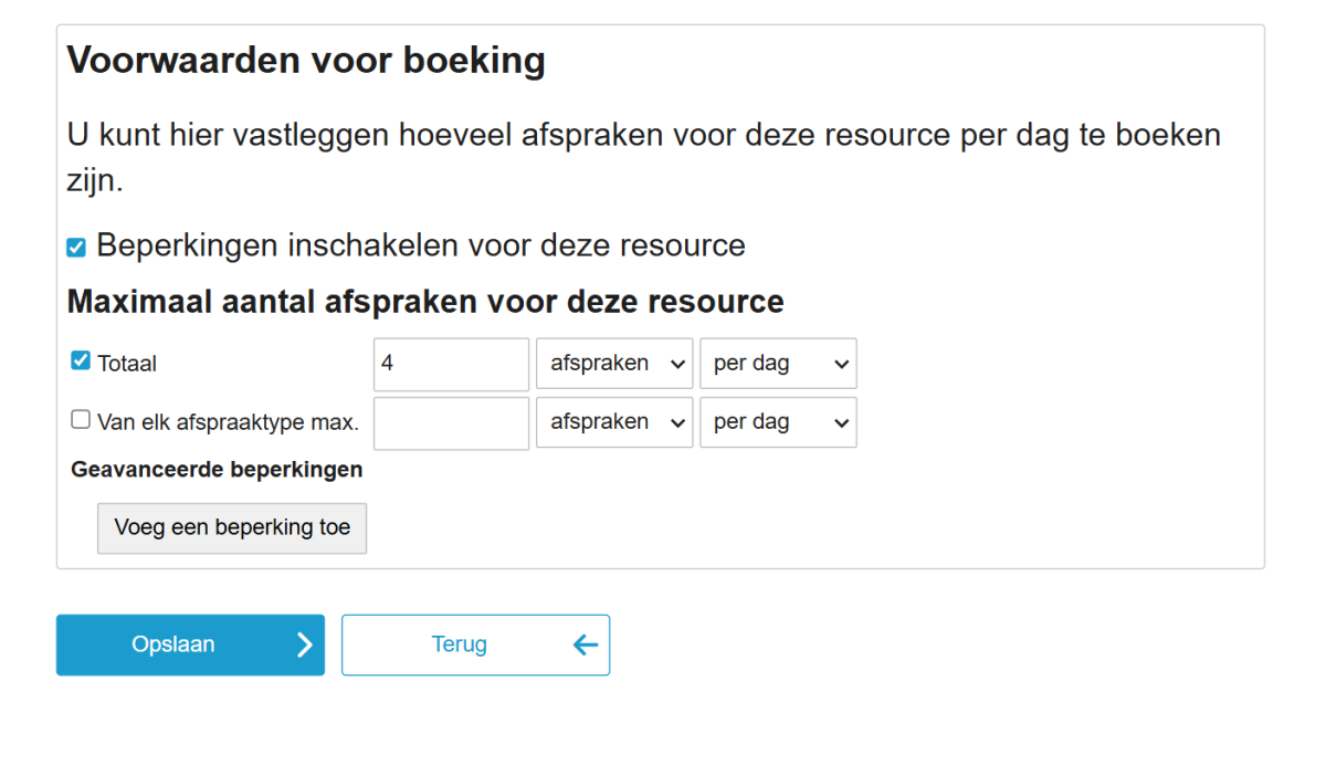 beperking resource