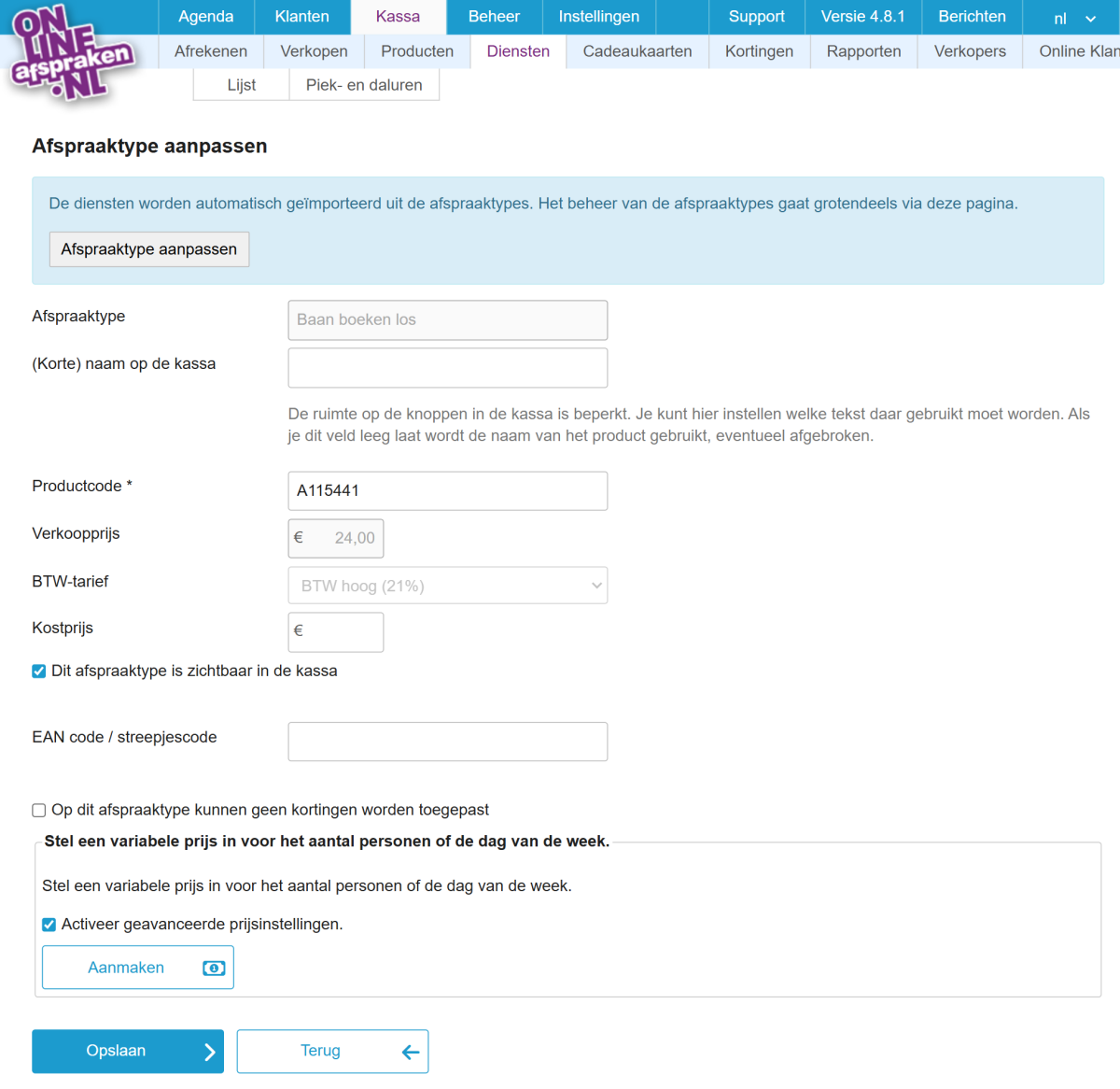 prijsstaffels