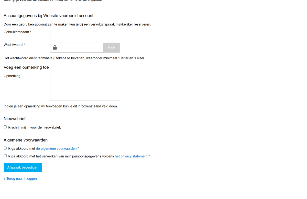 algemene voorwaarden en privacy statement