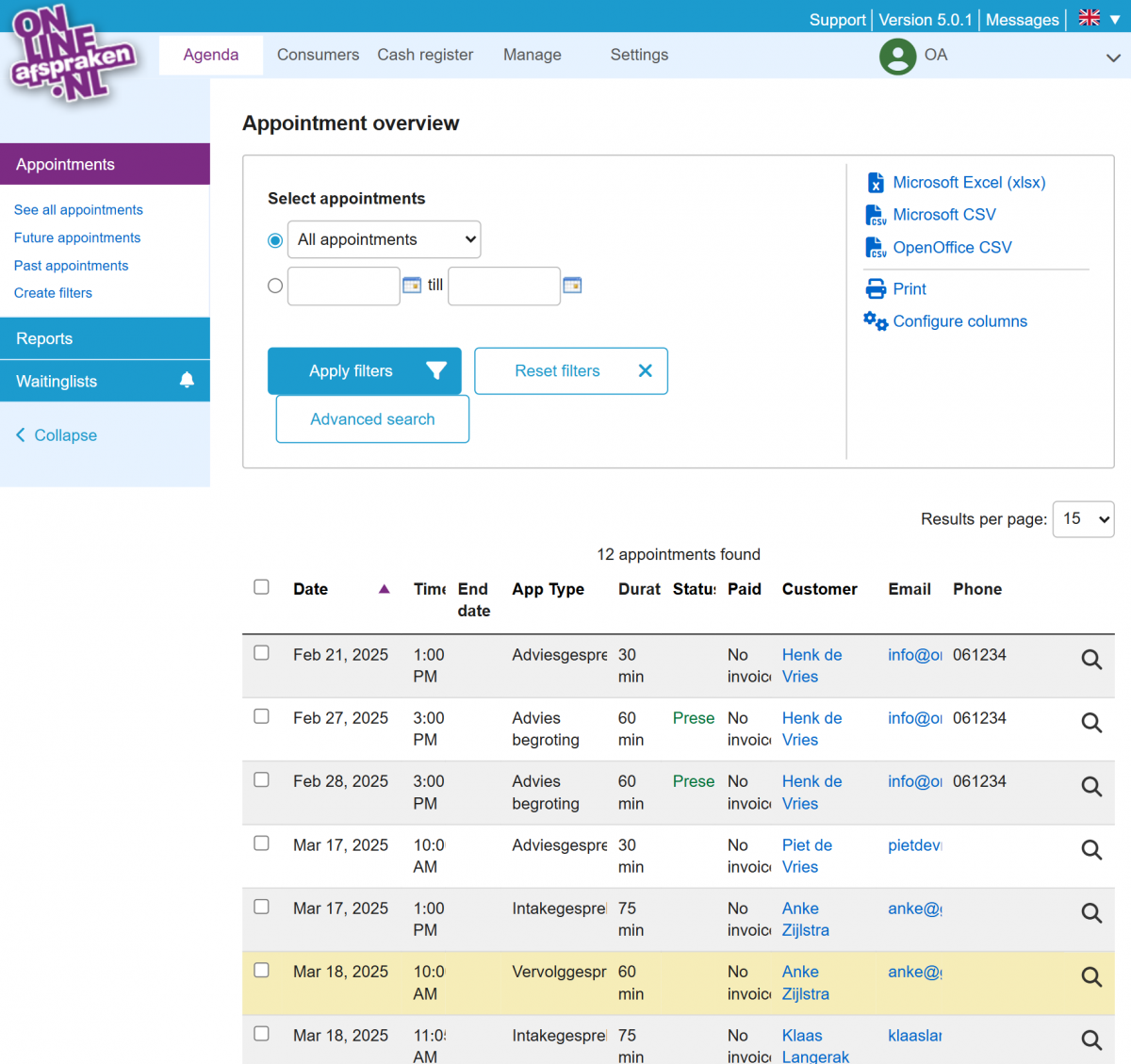 A screenshot of managementinformation reports for support page