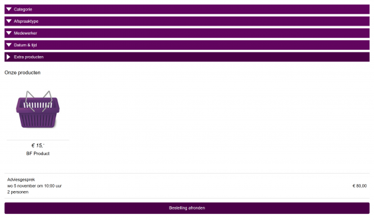 Screenshot voor cross-selling